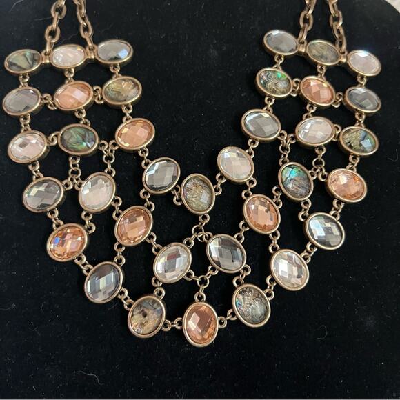 St. Thomas Gold Tone Bib Statement Necklace - Picture 5 of 9
